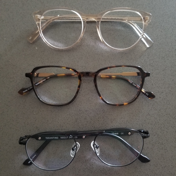 LAST CHANCE Bundle of 3 Modern Glasses Frames Warby Parker Jane Frames - Picture 3 of 9